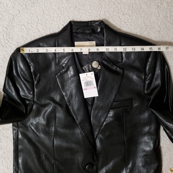 Michael Michael Kors Mensy Faux Leather Blazer - Picture 5 of 13